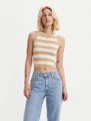 Levi´s Top "Tulip" w kolorze beżowo-kremowym rozmiar: XS. Brązowe topy s, bez wzorów, bez kołnierzyka, bez ramiączek. Za 57.20 zł.