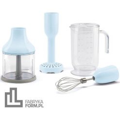 Akcesoria do blendera ręcznego 50's Style pastelowy błękit 4 el. Blendery Smeg. W wyprzedaży za 225.33 zł.