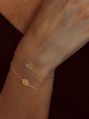 DIA DIAMONDS Pozłacana bransoletka z diamentami rozmiar: onesize. Żółte bransoletki DIA DIAMONDS, z diamentem, pozłacane. Za 195.95 zł.