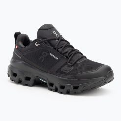 Buty damskie On Cloudrock Low Waterproof. Czarne trekkingi On, z materiału, trekkingowe. Za 805.45 zł.