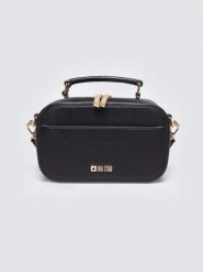 Torebka damska do ręki z dwoma dodatkowymi paskami czarna Maro 906. Czarne torebki klasyczne Big Star, bez wzorów, z bawełny, do ręki, bez dodatków. Za 179.99 zł.