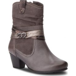 Botki JANA - 8-25327-21 Graphite 206. Szare botki JANA, z aplikacjami, z futra, bez obcasa, bez zapięcia. W wyprzedaży za 259.00 zł.
