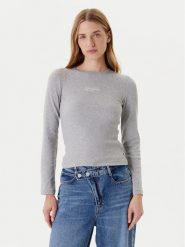 Guess Jeans Bluzka W5YP38 KA0H1 Szary Slim Fit. Szare bluzki Guess Jeans, m, z aplikacjami, z bawełny, bez kołnierzyka, bez ramiączek. Za 109.99 zł.