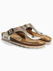 BACKSUN Japonki "Singapore" w kolorze złotym rozmiar: 40. Żółte klapki Backsun, bez wzorów, z otwartym noskiem, bez obcasa. Za 130.99 zł.