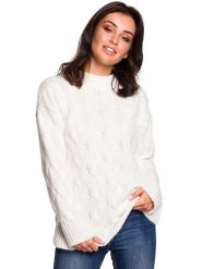 Be Wear Sweter w kolorze kremowym rozmiar: L/XL. Brązowe swetry Be Wear, l, bez wzorów, z wełny, bez ramiączek. Za 203.95 zł.
