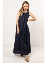 Awama Sukienka w kolorze granatowym rozmiar: L. Niebieskie sukienki Awama, l, bez wzorów, bez kołnierzyka, bez ramiączek, maxi. Za 184.89 zł.