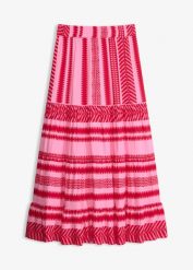 Spódnica maxi z lejącej wiskozy. Czerwone spódnice bonprix, na lato, bez wzorów, z wiskozy, maxi. Za 54.99 zł.