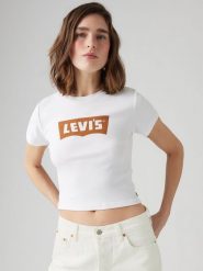 Levi's Koszulka w kolorze białym rozmiar: S. Białe bluzki Levi's®, s, bez wzorów, z bawełny, bez kołnierzyka, bez ramiączek. Za 62.03 zł.
