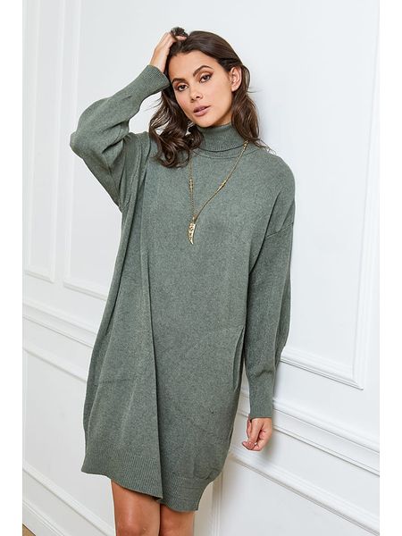 Joséfine Sukienka dzianinowa "Halof" w kolorze khaki rozmiar: S. Brązowe sukienki Joséfine, s, bez wzorów, z dzianiny, bez kołnierzyka, bez ramiączek, mini. Za 195.99 zł.