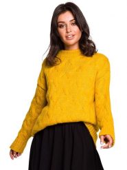 Be Wear Sweter w kolorze musztardowym rozmiar: S/M. Pomarańczowe swetry Be Wear, m, bez wzorów, z wełny, bez ramiączek. Za 203.95 zł.