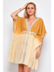 Tarifa Sukienka w kolorze pomarańczowym rozmiar: onesize. Pomarańczowe sukienki Tarifa, bez wzorów, z bawełny, bez kołnierzyka, bez ramiączek, mini. Za 65.85 zł.
