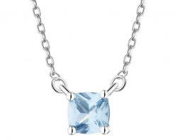 Naszyjnik srebrny z cyrkonią - kwadrat. Szare naszyjniki Apart, z cyrkonią, srebrne. Za 199.00 zł.