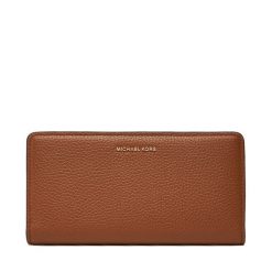 Duży Portfel Damski MICHAEL Michael Kors. Brązowe portfele MICHAEL Michael Kors, bez wzorów. Za 669.99 zł.