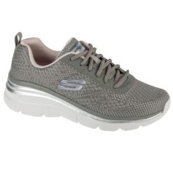 Buty sportowe Sneakersy damskie, Fashion Fit - Bold Boundaries. Szare obuwie sportowe Skechers, bez zapięcia, trekkingowe. Za 278.48 zł.