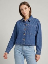 MOSS COPENHAGEN Koszula dżinsowa "Turig" w kolorze niebieskim rozmiar: L/XL. Niebieskie koszule Moss Copenhagen, l, bez wzorów, z bawełny, bez kołnierzyka, bez ramiączek. Za 201.55 zł.