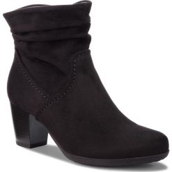 Botki GABOR - 94.683.47 Schwarz. Czarne botki Gabor, bez wzorów, z materiału, bez obcasa, na obcasie, bez zapięcia. W wyprzedaży za 289.00 zł.