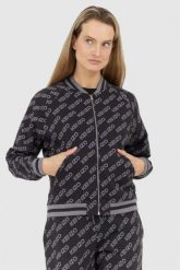 KENZO Rozpinana bluza damska w logo, Rozmiar L. Czarne bluzy sportowe Kenzo, l, bez wzorów, bez kaptura. W wyprzedaży za 649.99 zł.