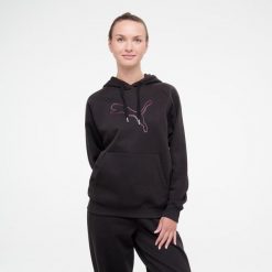 Bluza z kapturem damska Puma Gym & Pilates. Czarne bluzy Puma, s, bez wzorów, z bawełny, z kapturem. Za 179.99 zł.