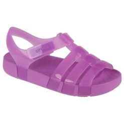 Sandały Crocs Isabella Jelly Sandal 209837-6WQ fioletowe. Fioletowe sandały bez wzorów, sportowe, bez obcasa, bez zapięcia. Za 303.63 zł.