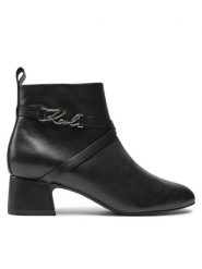 KARL LAGERFELD Botki KL30354 Czarny. Czarne botki KARL LAGERFELD, bez wzorów, ze skóry, bez obcasa, na słupku, bez zapięcia. Za 1,149.00 zł.