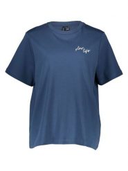 Vero Moda Koszulka w kolorze granatowym rozmiar: XL. Niebieskie bluzki Vero Moda, xl, bez wzorów, z bawełny, bez kołnierzyka, bez ramiączek. Za 61.31 zł.