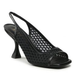 Sandały Stuart Weitzman. Czarne sandały Stuart Weitzman, bez wzorów, bez obcasa, na słupku, bez zapięcia. Za 2,279.00 zł.