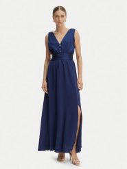 Morgan Sukienka wieczorowa 261-RSILVIA Granatowy Regular Fit. Niebieskie sukienki Morgan, bez wzorów, z syntetyku, wizytowe, bez kołnierzyka, bez ramiączek. Za 449.99 zł.