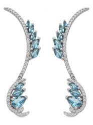 Luxenter Srebrne kolczyki-wkrętki z cyrkoniami rozmiar: onesize. Szare kolczyki Luxenter, z cyrkonią, srebrne. Za 296.56 zł.