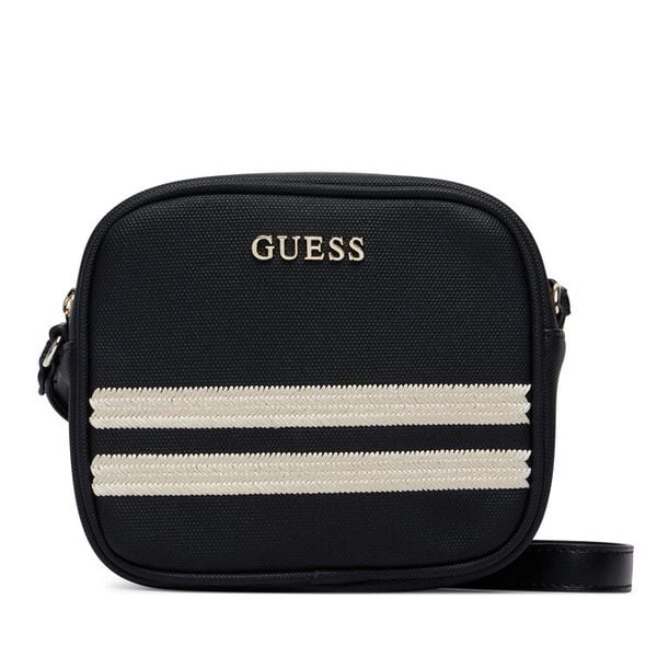 Torebka Guess. Czarne listonoszki Guess, z aplikacjami, bez dodatków. Za 264.99 zł.