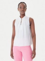 Rinascimento Bluzka CFC0127706003 Biały Regular Fit. Białe bluzki Rinascimento, m, bez wzorów, z syntetyku, bez kołnierzyka, bez ramiączek. Za 399.99 zł.