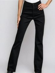 Jeansy flare high waist - czarny. Czarne jeansy Sinsay, bez wzorów, z podwyższonym stanem. Za 49.99 zł.