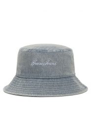 Guess Jeans Bucket W6GZA5 WF8V1 Niebieski. Niebieskie rękawiczki Guess Jeans, z aplikacjami, z bawełny. Za 219.99 zł.