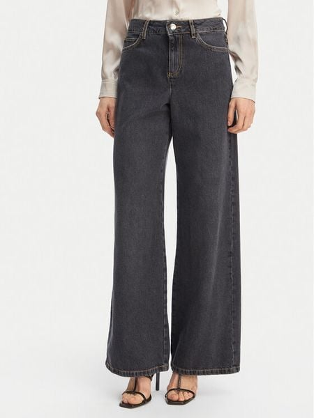 Marella Jeansy Emme by Marella Drago 2615181121 Czarny Wide Leg. Czarne jeansy Marella, bez wzorów. Za 303.99 zł.