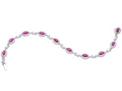 Bransoletka z białego złota z brylantami i rubinami - 18 cm - próba 585. Białe bransoletki Apart, z brylantem, złote. Za 24,590.00 zł.