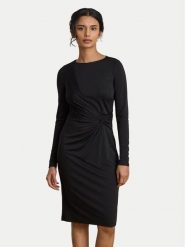LAUREN RALPH LAUREN Sukienka dzianinowa 200P14033002 Czarny Slim Fit. Czarne sukienki Lauren Ralph Lauren, bez wzorów, z dzianiny, bez kołnierzyka, bez ramiączek. Za 1,199.00 zł.