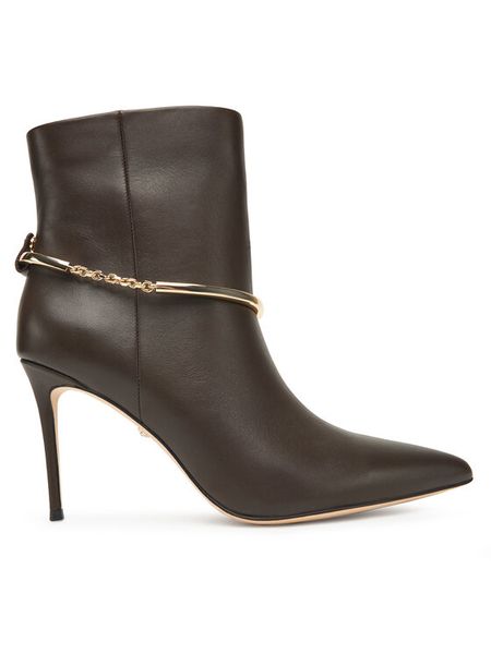 Marciano Guess Botki 5BGZ44 7324A Brązowy. Brązowe botki Marciano Guess, z aplikacjami, ze skóry, bez obcasa, na szpilce, bez zapięcia. Za 1,319.00 zł.