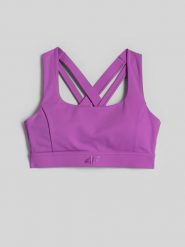 4F Biustonosz do jogi z niskim wsparciem damski - różowy XS. Czerwone bielizna sportowa 4f, l, bez wzorów, z gumy. Za 149.99 zł.