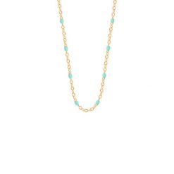 Naszyjnik 42+5 cm, miętowa emalia, pozłacany. Żółte naszyjniki Lilou, pozłacane. Za 149.00 zł.