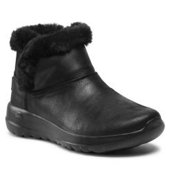 Botki Skechers. Czarne botki Skechers, bez wzorów, bez obcasa, na płaskiej podeszwie, bez zapięcia. Za 329.99 zł.