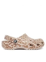 Crocs Klapki Classic Pop Animal Clogs 214153 Beżowy. Brązowe klapki Crocs, bez wzorów, z tworzywa sztucznego, bez obcasa. Za 259.99 zł.