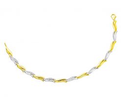 Bransoletka z żółtego i białego złota z diamentami - 18 cm - 0,15 ct - próba 375. Białe bransoletki Apart, z diamentem, złote. Za 4,390.00 zł.