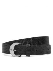 Calvin Klein Pasek Damski Classic Buckle Lizard Emboss 25Mm LV04F7041G Czarny. Czarne paski Calvin Klein, bez wzorów, ze skóry. Za 219.99 zł.