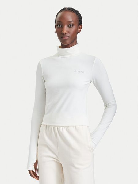 Guess Bluzka V6BP11 K6907 Kremowy Slim Fit. Białe bluzki Guess, s, z aplikacjami, z bawełny, bez kołnierzyka, bez ramiączek. Za 194.99 zł.