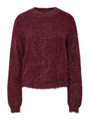 Pieces Sweter "Mie" w kolorze bordowym rozmiar: M. Czerwone swetry Pieces, m, bez wzorów, bez ramiączek. Za 130.99 zł.
