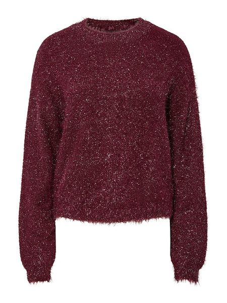 Pieces Sweter "Mie" w kolorze bordowym rozmiar: L. Czerwone swetry Pieces, l, bez wzorów, bez ramiączek. Za 134.22 zł.