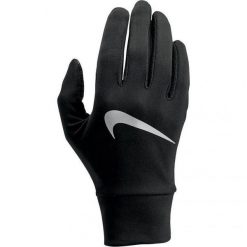 Lekkie Rękawiczki Damskie NRGM1082. Czarne rękawiczki Nike, bez wzorów, sportowe. Za 213.99 zł.