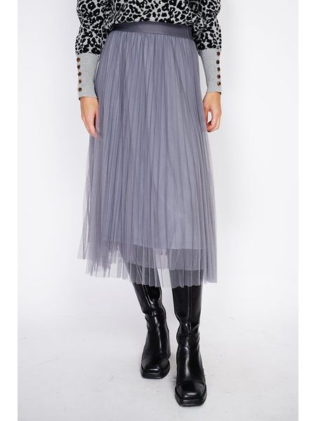 ASSUILI Spódnica w kolorze szarym rozmiar: 40. Szare spódnice Assuili, bez wzorów, z tiulu, klasyczne, midi. Za 152.99 zł.