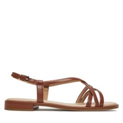 Sandały Caprice. Brązowe sandały Caprice, bez wzorów, bez obcasa, na płaskiej podeszwie, bez zapięcia. Za 229.99 zł.