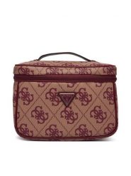 Guess Kosmetyczka Berta TWOB86 88039 Beżowy. Brązowe kufry i kosmetyczki Guess, z aplikacjami, ze skóry, bez dodatków. Za 349.99 zł.