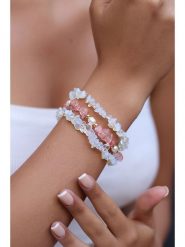 L'Atelier de Gaia Pozłacana bransoletka z kwarcami i kamieniami księżycowymi rozmiar: onesize. Białe bransoletki L'Atelier de Gaia, z kamieniem księżycowym, pozłacane. Za 65.85 zł.